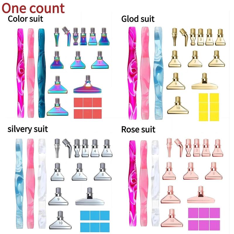 Diamond Arts Colorful Painting Pen Kit, Including 3 Counts Pens, 12pcs Pen Tips and 6 Counts Wax, Multi-functional DIY Pen Set with Box, Stocking Fillers Gift