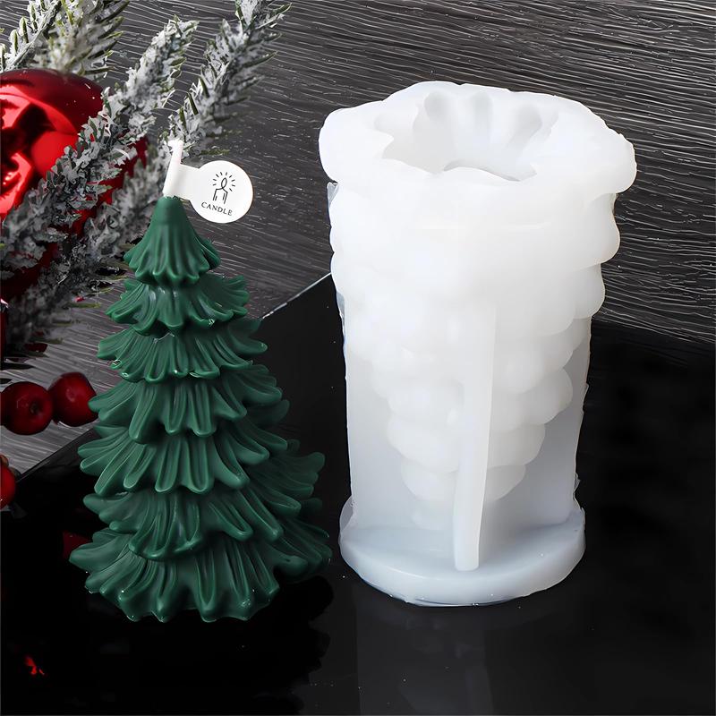 Christmas Tree Candle Molds 3D Christmas Silicone Molds for DIY Candle Soap,Epoxy Resin,Chocolates Cake Decorations Home Decor