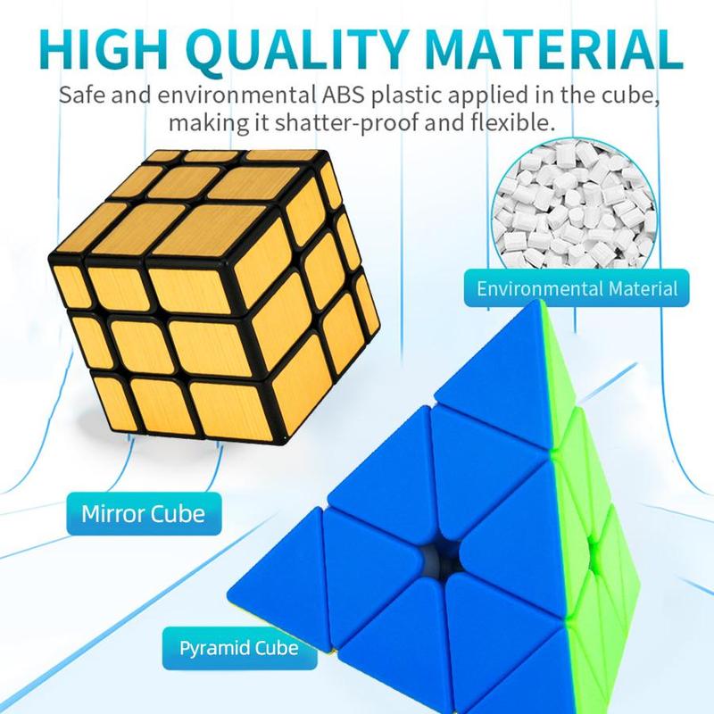 Rotatable Cube Toy, 1 Count Mirror Cube, Educational Puzzle Toy for Kids, Creative Brain Logic Training Toy for Adults & Kids