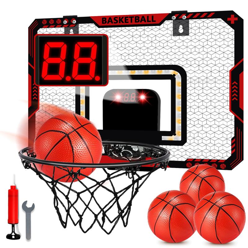 Indoor Mini Basketball Hoop, Basketball Frame for Kids with Electronic Scoreboard & 3 Balls - Birthday Christmas Gifts for Ages 5-12