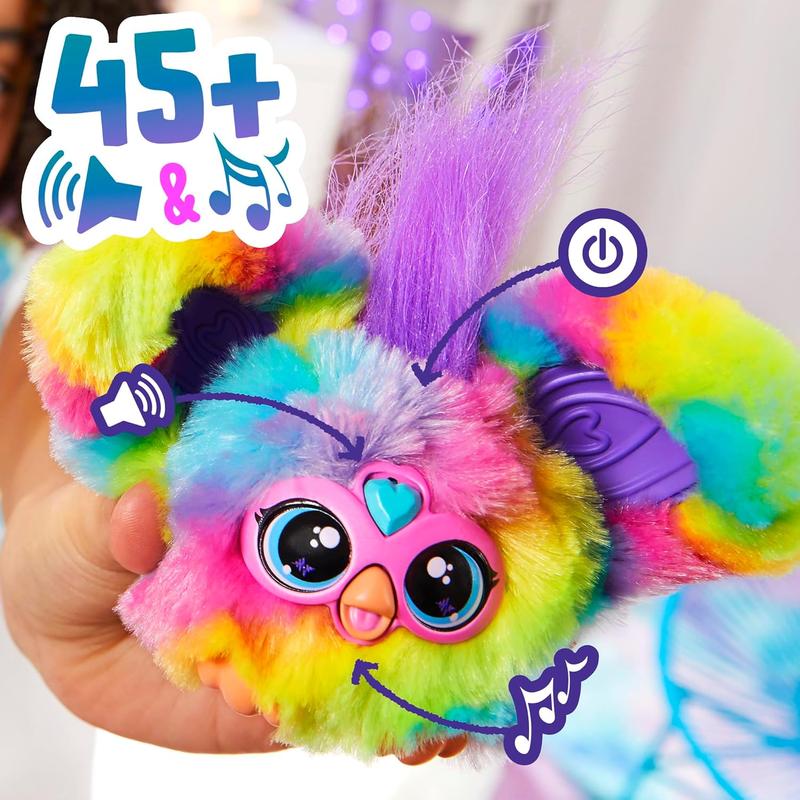 Furby Furblets Ray-Vee Mini Friend, 45+ Sounds, Electronica Music, Speaks Only Furbish, Electronic Plush Toys for Girls & Boys, Interactive Pets, Rainbow, 6+