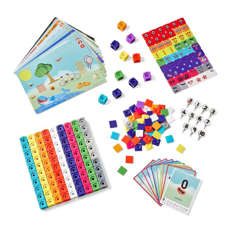 hand2mind MathLink Cubes Numberblocks 1-10 Activity Set, 30 Preschool Learning Activities, Building Blocks for Toddlers 3-5, Counting Blocks, Linking Cubes, Math Counters for Kids, Educational Toys