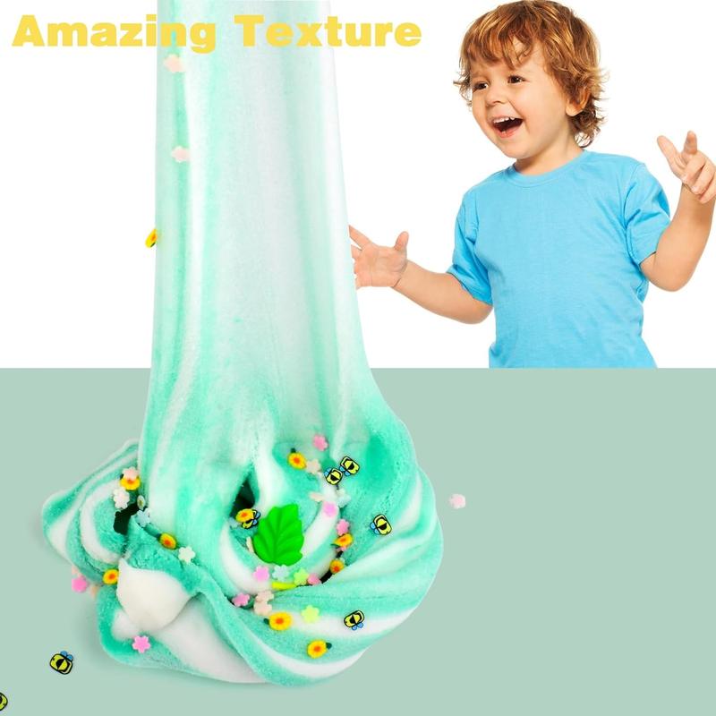 Cloud Slime Kit 5 Pack, with Ice Cream, Lemon, Rainbow, Panda, Mint Leaf Cute Charms, Soft and Mild, Stress Relief slimes Toy for Kids, Slime Party Favor for Girls and Boys