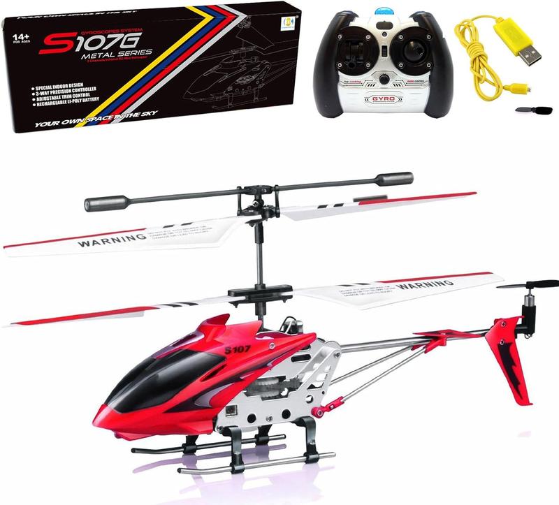 S107 S107G R C Helicopter with Gyro- Red