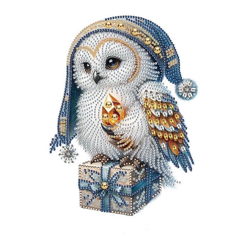 Owl Design 5D Artificial Diamond Art Kit without Frame, 1 Set DIY Rhinestone Embroidery Kit, Cross Stitch Art Craft Kit for Beginners