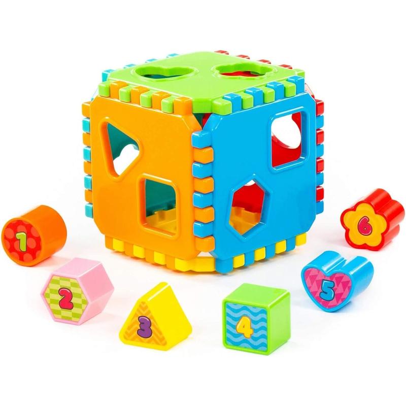 Polesie Shape Sorting Cube with 6 Number Blocks, Safe for Kids Shape Sorter, Best Shape Sorters for Toddlers 1-3, Favorite Learning Baby Toy for Every Boy & Girl 0+