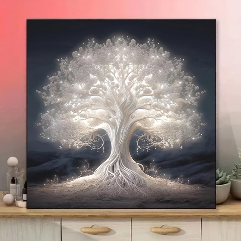 Luminous Tree Design DIY Diamond Arts Colorful Painting Kit without Frame, DIY 5D Diamond Arts Colorful Painting Kit, Wall Art Decor for Home