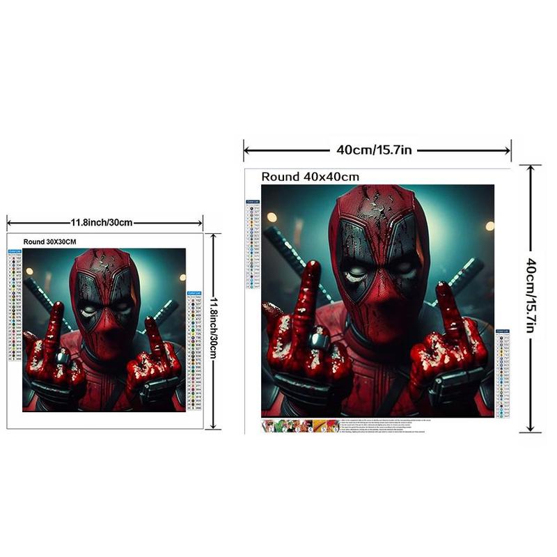 Deadpool Pattern DIY Diamond Arts Colorful Painting Kit without Frame, DIY 5D Diamond Arts Colorful Painting Kit, Wall Art Decor for Home