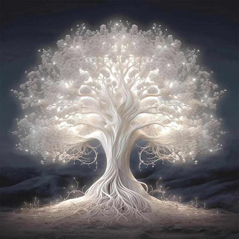 Luminous Tree Design DIY Diamond Arts Colorful Painting Kit without Frame, DIY 5D Diamond Arts Colorful Painting Kit, Wall Art Decor for Home