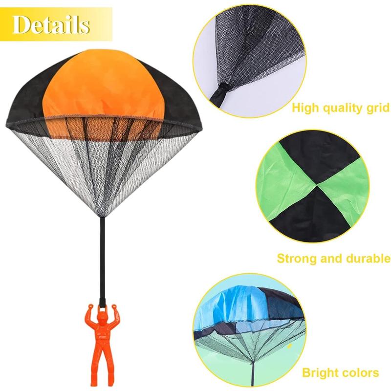 10 piece set of parachute toys, tangle free throwing toy parachute, children's outdoor throwing flying toy, gift (5 colors)