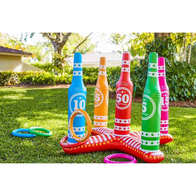 Flybar 3' Tall Ring Toss Set Outdoor Yard Games Inflatable Pool Water Games Toys