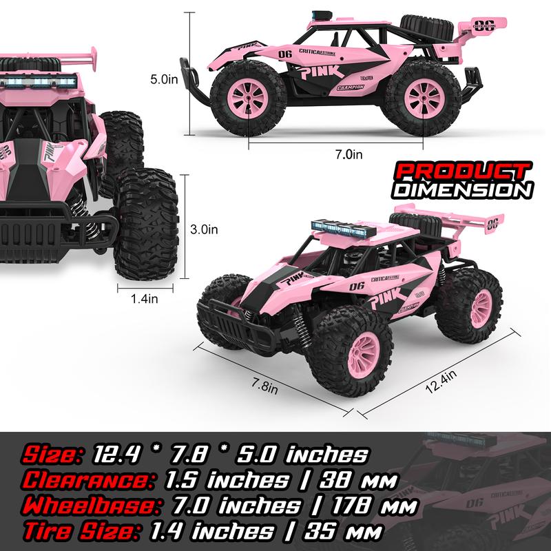 BLUEJAY Remote Control Car - 2.4GHz High Speed 33KM H RC Cars Toys, 1:12 Monster RC Truck Off Road with LED Headlight and Rechargeable Battery Gifts for Adults Boys 8-12 rc car rc monster Transforming Robot traxxas remote  control