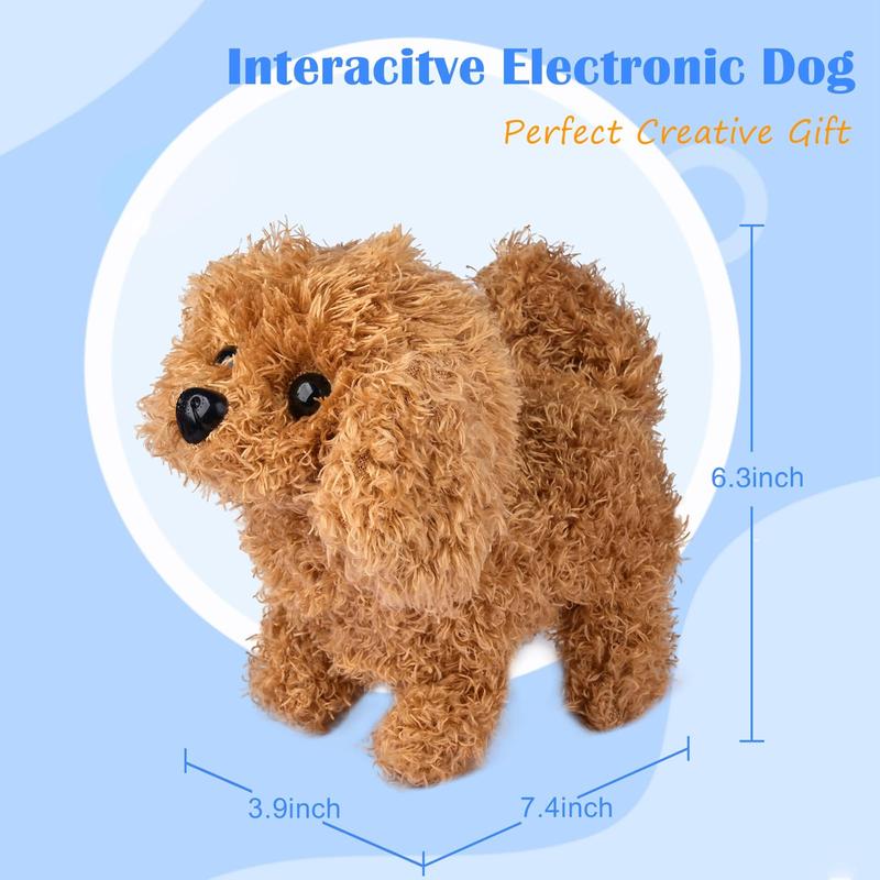 Plush Teddy Toy Puppy Electronic Interactive Pet Dog - Walking, Barking, Tail Wagging, Stretching Companion Animal