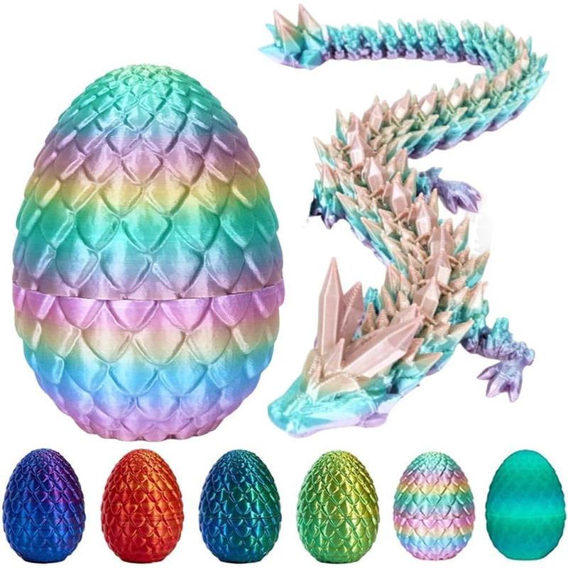 Dragon Egg 12-inch dragon toy 3D printed dragon toy, 3D printed dragon egg with hinged dragon, toy for boys and girls, Easter gift