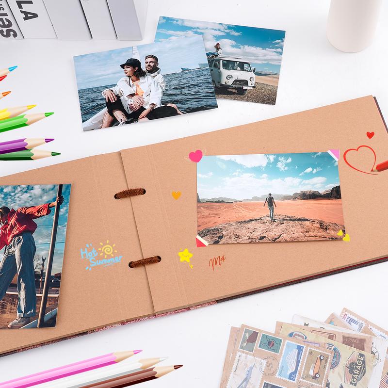 Our Adventure Book Scrapbook Handmade DIY Family Photo Album Expandable 11.6x7.5in 80 Pages With Gift Box Multiple Accessories Mother's Day Gifts