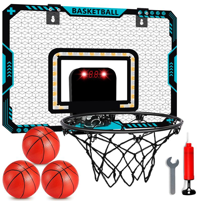 Indoor Mini Basketball Hoop, Basketball Frame for Kids with Electronic Scoreboard & 3 Balls - Birthday Christmas Gifts for Ages 5-12