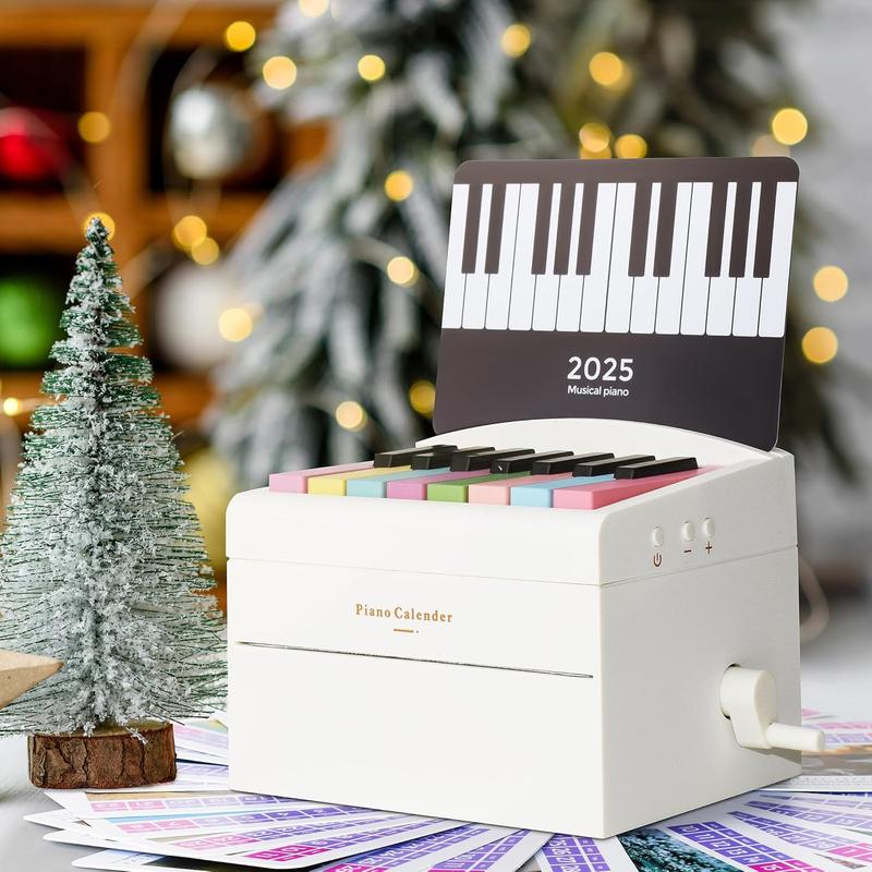 Piano Calendar 2025,Desk Calendar,Rechargeable Mini Piano With 52 Music Scores in 28 Cards,Christmas Gift,Creative Birthday Gifts for Family Friends