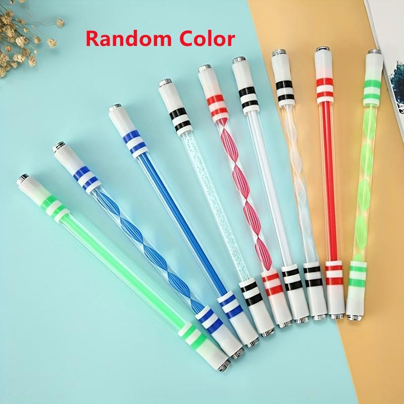 Random Color Glowing LED Spinning Pen, 1 2 3 4 Counts Rolling Stress Relieving Toy, Perfect Pocket-sized Gift for Christmas Halloween Thanksgiving(no Writing Function)