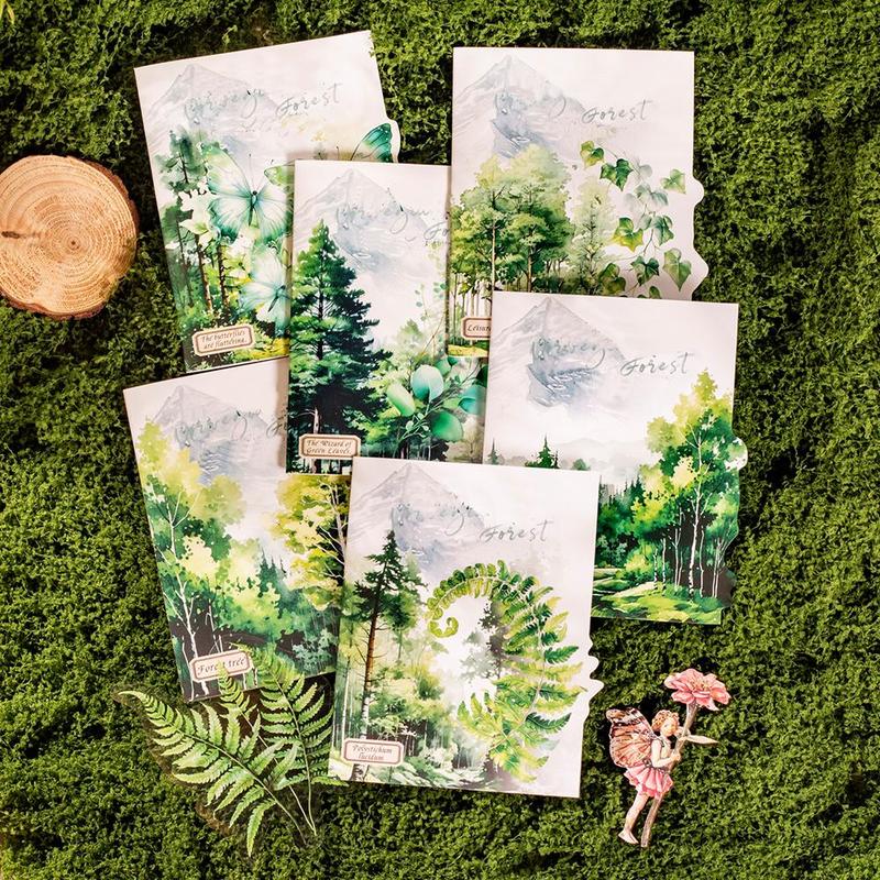 Forest Plant Series Decorative Paper, 20pcs pack Scrapbooking & Stamping Pet Sticker, DIY Decorative Sticker For Stationery