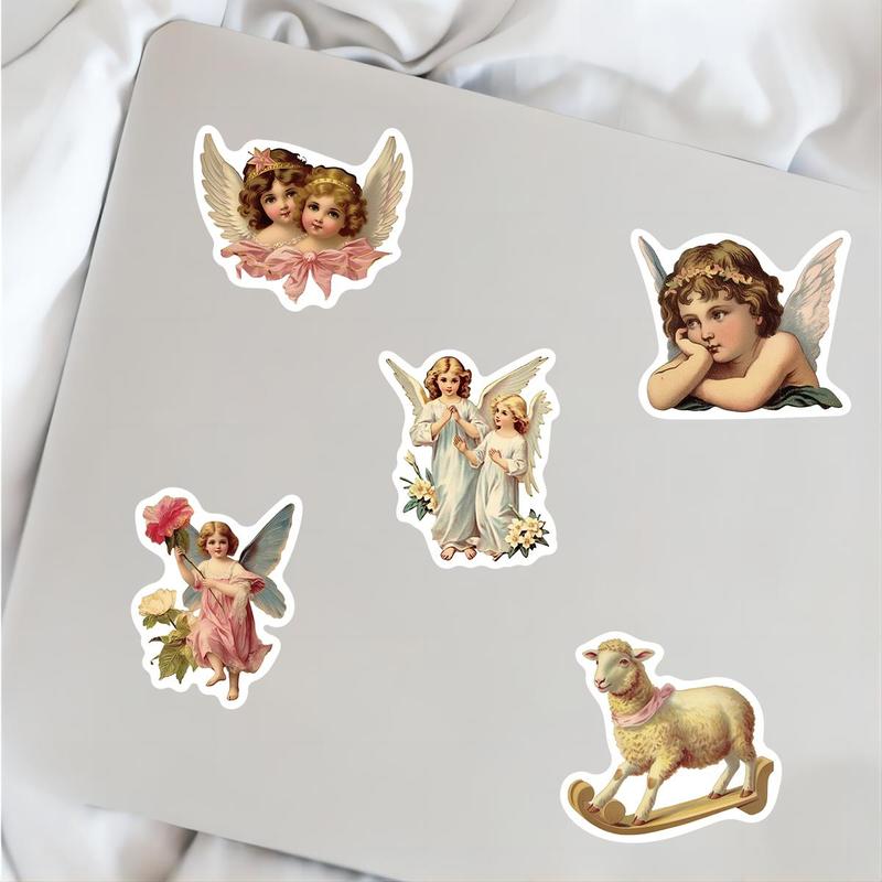 Vintage Fairy Pattern Sticker, 50pcs set Retro Fairy Tale Classic Vintage Sticker, DIY Decorative Sticker for Laptop, Phone, Luggage, Scrapbook