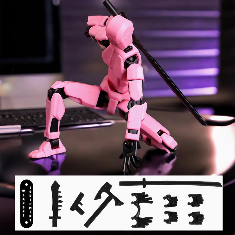 Pre-Assembled Set of 3 3D Printed Multi-Jointed Action Figure Sets T13, Fully Articulated Robot Models, Suitable for Stop Motion Animation, Halloween Gifts, and Christmas Gifts