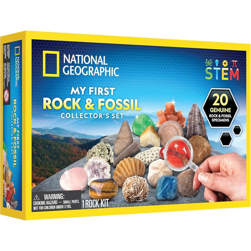 NATIONAL GEOGRAPHIC Rock Collection Box for Kids – 300 Piece Gemstones and Crystals Set Includes Geodes and Real Fossils, Rocks and Minerals Science Kit for Kids, A Geology Gift for Boys and Girls