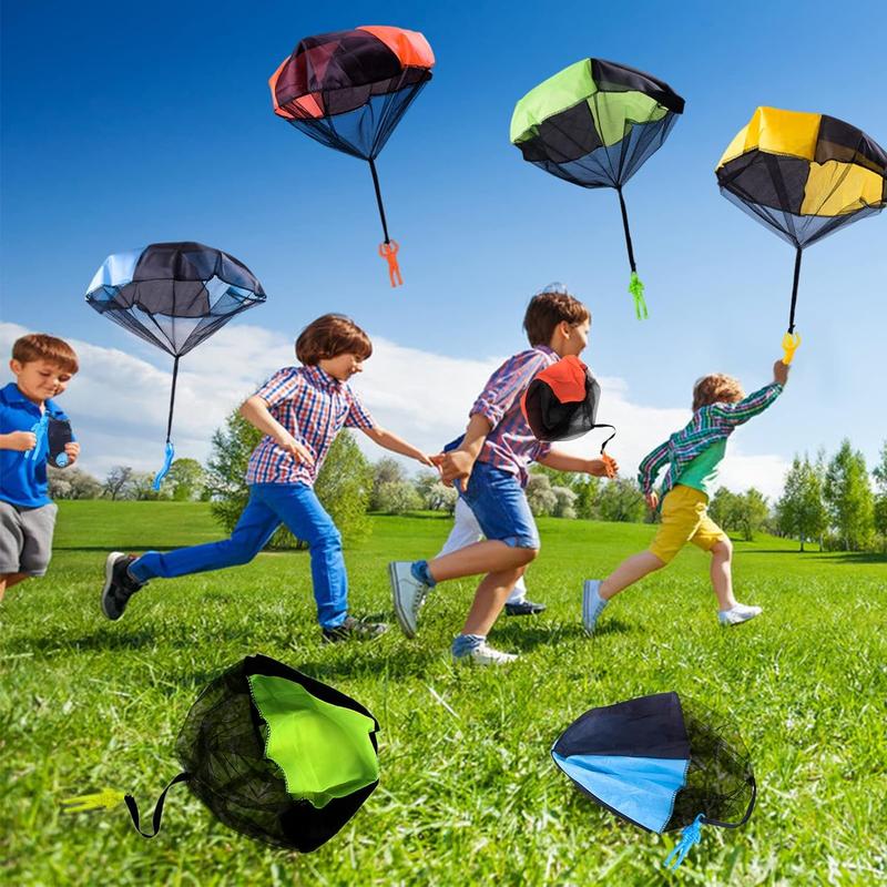 10 piece set of parachute toys, tangle free throwing toy parachute, children's outdoor throwing flying toy, gift (5 colors)