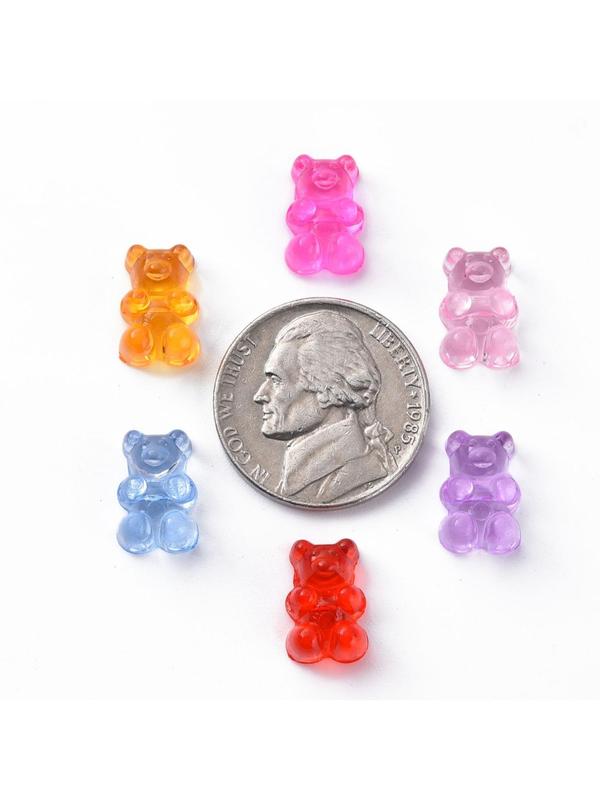 Mixed Color Bear Shaped Bead, 200pcs Cute Bear Shaped Bead, Diy Jewelry Accessories for Bracelet Necklace Earrings, Diy Jewelry for Women & Girls