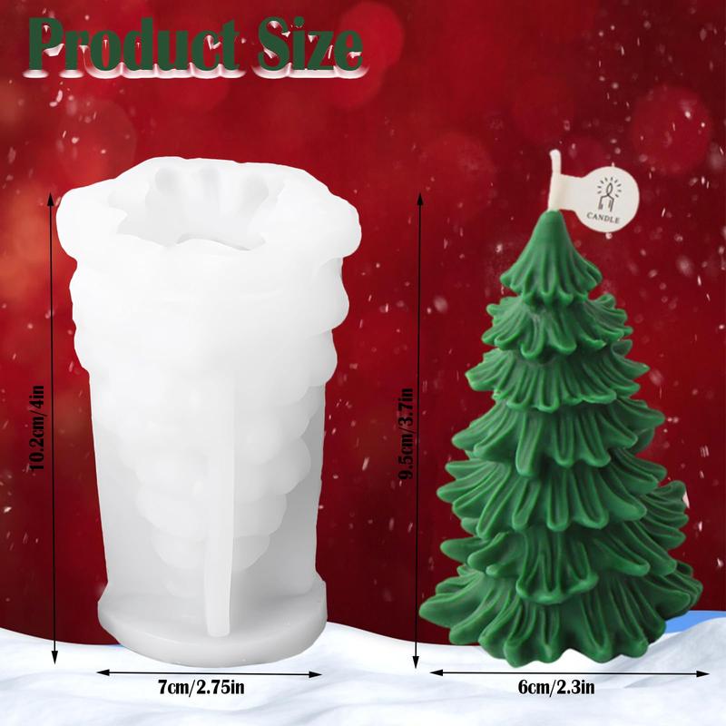 Christmas Tree Candle Molds 3D Christmas Silicone Molds for DIY Candle Soap,Epoxy Resin,Chocolates Cake Decorations Home Decor