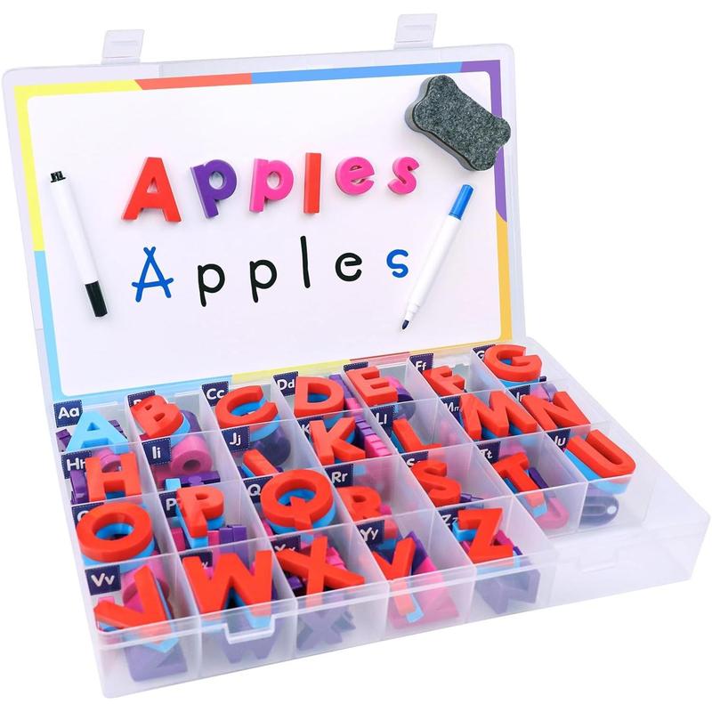 Magnetic Alphabet and Number Toy Set: Strong Magnetic 78 Pieces Colorful Alphabet Magnets, Learning Toys for Kids Boys Girls