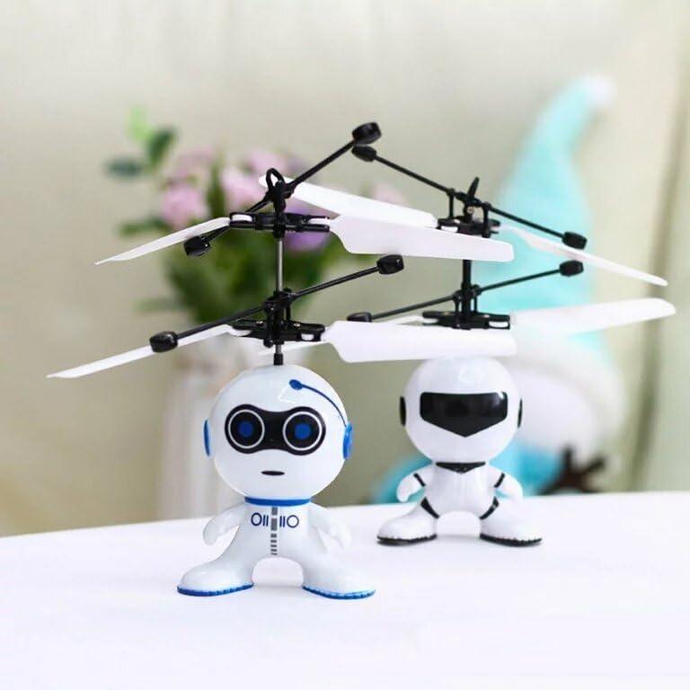 Flying Robot Toy for Age 3 4 5 6 7 Year  Boys White Flying Robot Mini Drone Rechargeable - Experience Thrilling Flight with Our Futuristic Flying Robot Toy