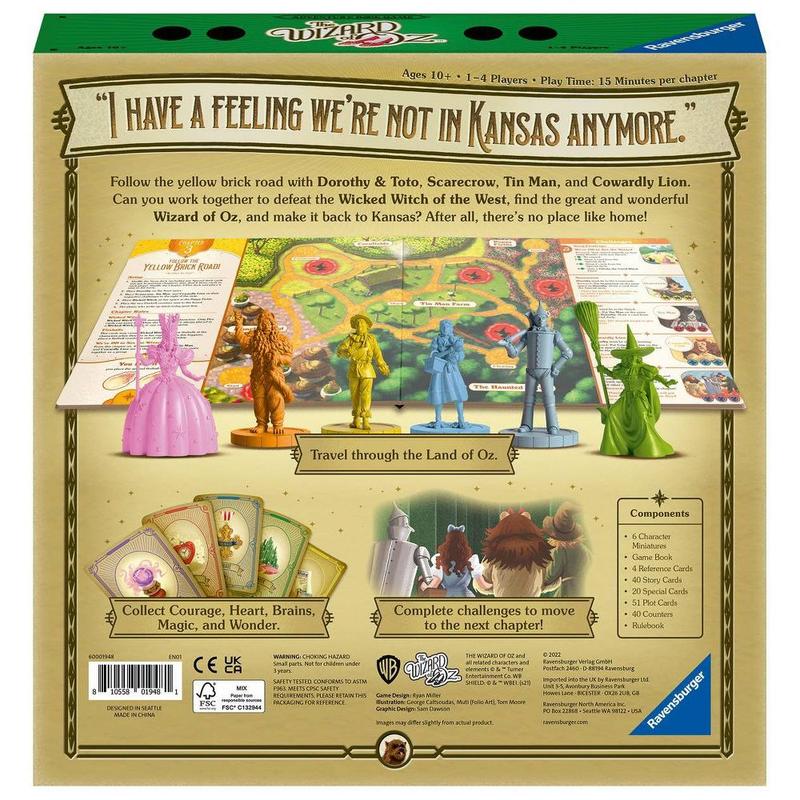 The Wizard of Oz Adventure Family Board Game 6 Chapters Miniatures Song