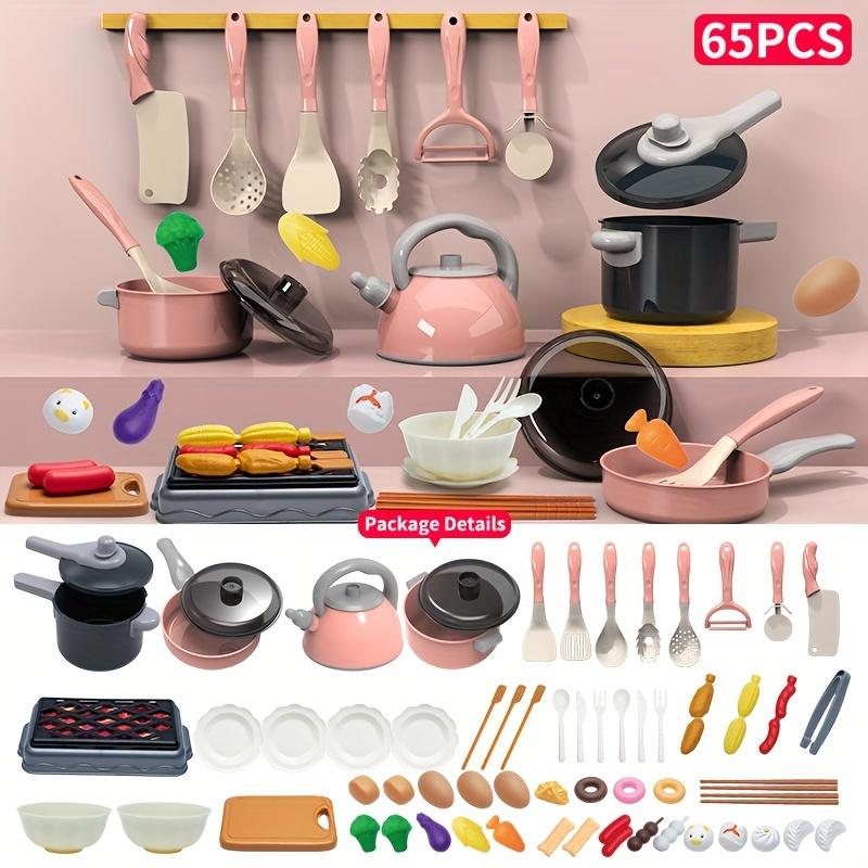 Youngsters's Educational Play Kitchen Simulation Toy Set Role Playing Game Cooking Toys Including Food Fruits and Vegetables 32 65 87 95pcs Kitchen Tableware Multiple Accessories Combination