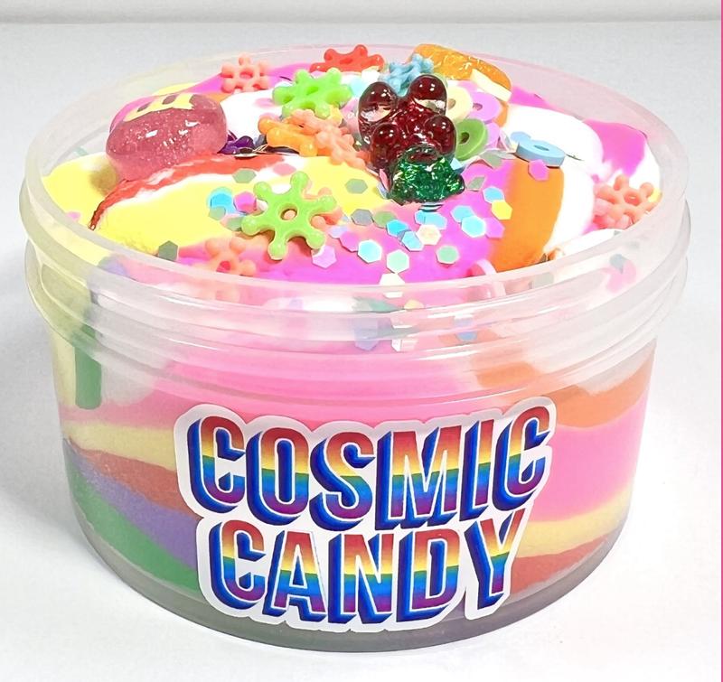 Cosmic Candy Cloud Dough Slime with Assorted Sprinkles and Charms - Scented like Jolly Ranchers, Sweet Tarts, Jelly Beans, and Lollipops