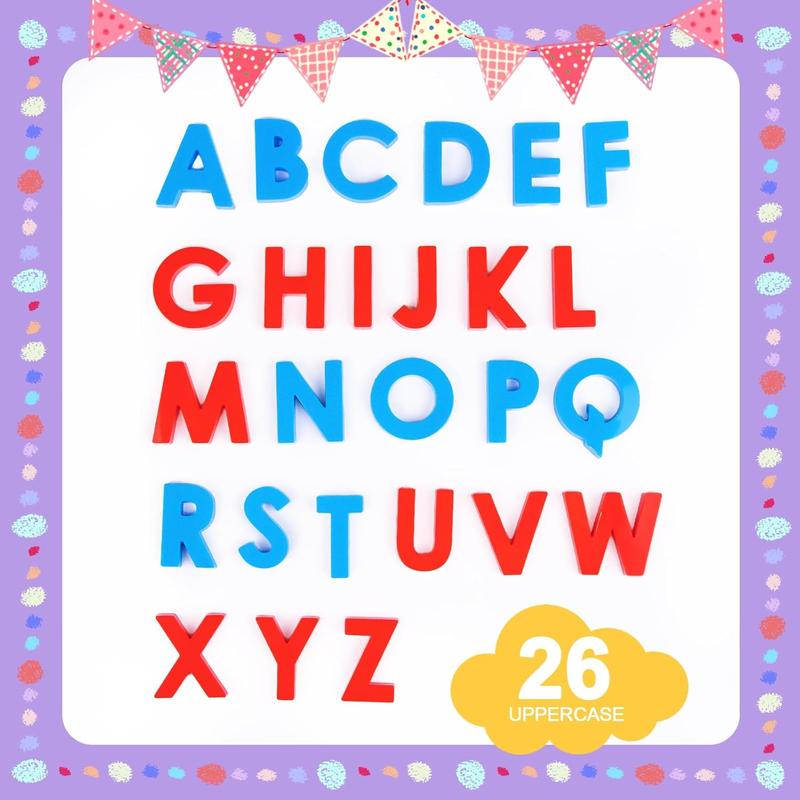 Magnetic Alphabet and Number Toy Set: Strong Magnetic 78 Pieces Colorful Alphabet Magnets, Learning Toys for Kids Boys Girls