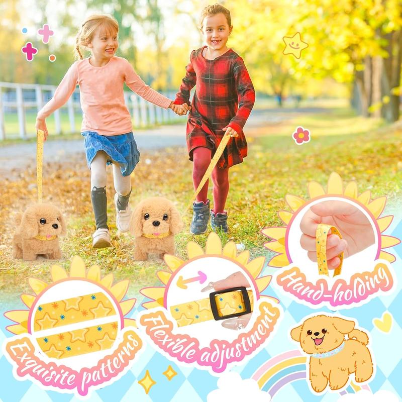 Plush Toys Walking Dog Toys That Can Walk, Bark and Wag Tail,Interactive Electronic Pet Toys Puppy with Leash,Easter Christmas Birthday Gift for Toddlers Kids