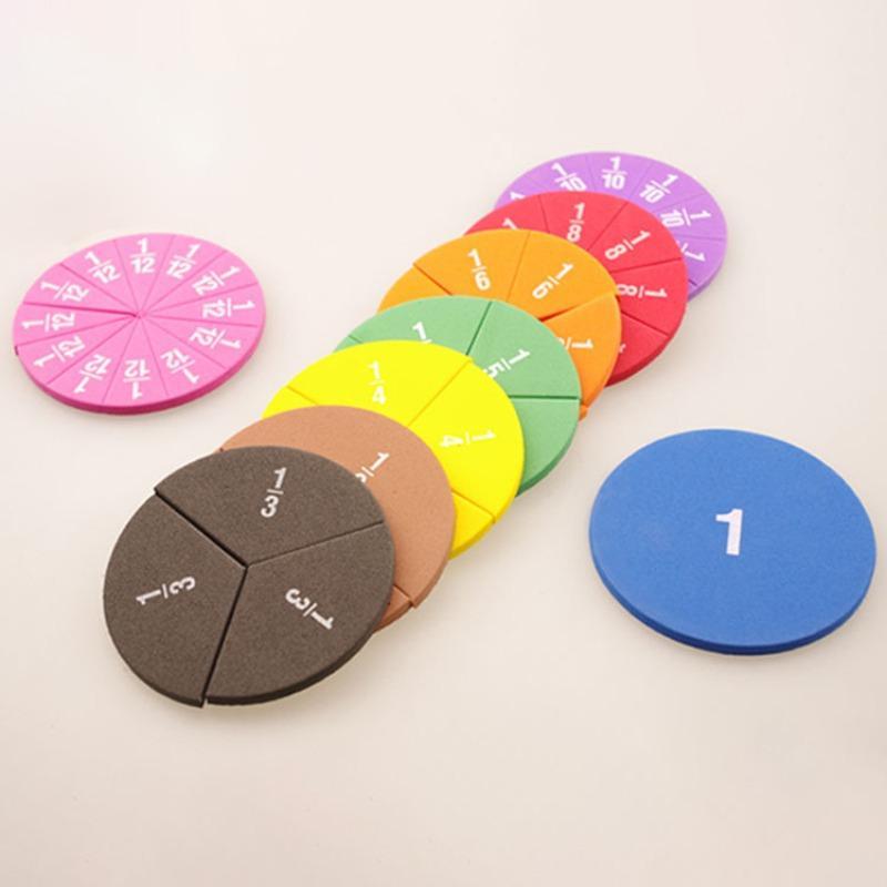 9pcs set Magnetic Education Fraction Circle, Color Math Teaching Tool for Kids & Teachers, School Teaching Supplies