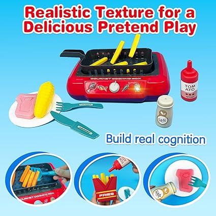 Gourmet Cooking Box Color Changing Pretend play kitchen Cooking Toys for boys and girls gift play kitchen toddlers