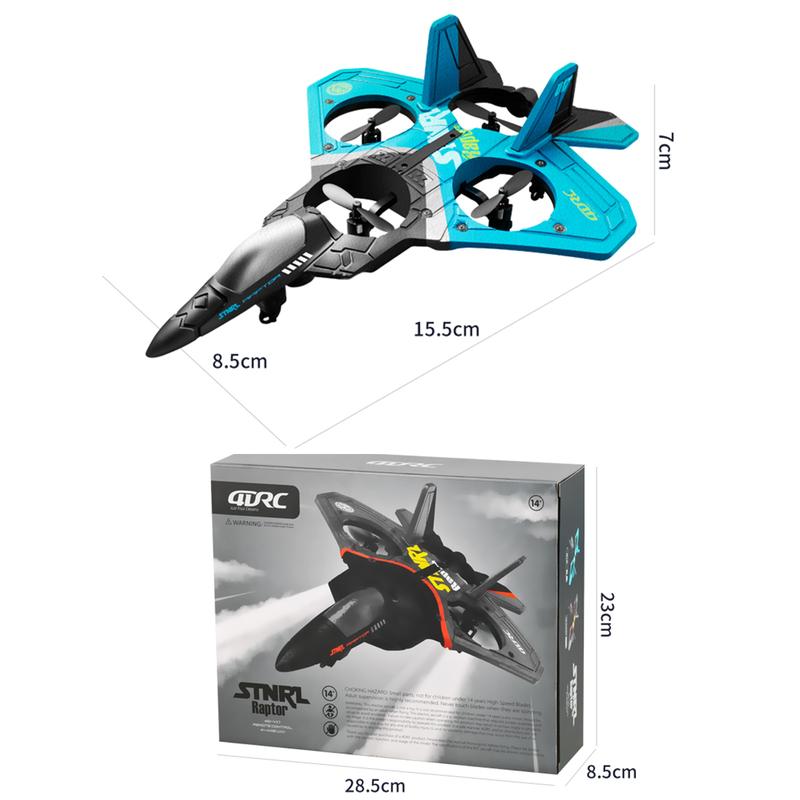 4DRC V17 RC airplane 2.4G quadcopter drone with 2 batteries Foam fighter aircraft model Gravity sensing control Aerobatic tumbling Cool lights Children's flying toys Christmas gifts rc airplane rcplane