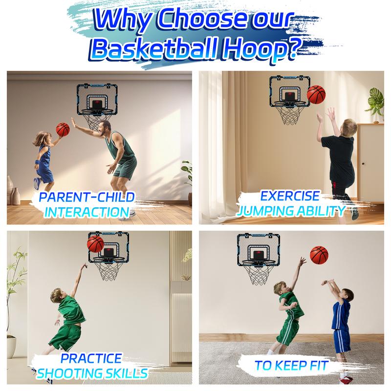 Mini Indoor Basketball Hoop with Electronic Scoreboard Portable Basketball Goal for Kids, Indoor Game Toy Birthday Christmas Gift for Boys Girls