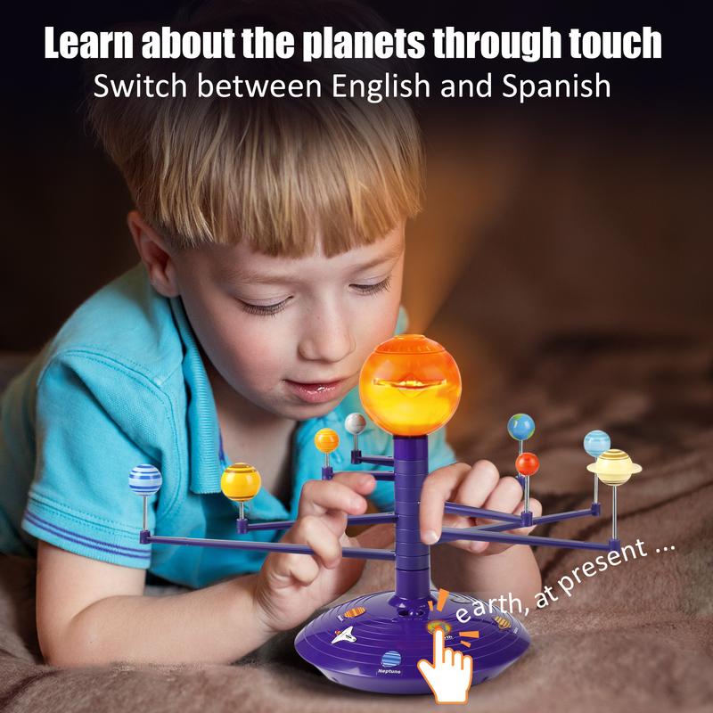 Solar System Model Kit for Kids - 8 Planets for Kids Solar System Toys 3-5, Talking Solar System Project Kit