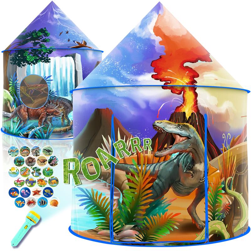 Dinosaur Play Tent for Kids - Pop Up Adventure Tent for Indoor and Outdoor Play Gift for Boys & Girls