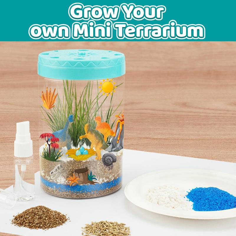 Christmas gifts kids toys,Light Up Dinosaur Terrarium Kit for Kids, Educational Science Kits Gardening Kit for Kids Boys and Girls, Creative Dinosaur Toys for Boys, Arts and Crafts for Kids Birthday Gifts for Ages 4 5 6 7 8-12