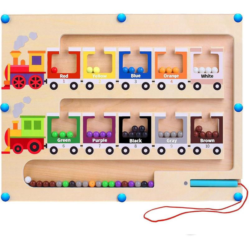 Magnetic color and number maze, Montessori toys for boys and girls, board activities, learning toys, busy board travel toy birthday gift ideas