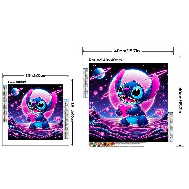 Cartoon Stitch Pattern Diamond Arts Colorful Painting Kit without Frame, DIY 5D Diamond Arts Crafts for Gifts, Wall Art Decorations for Home