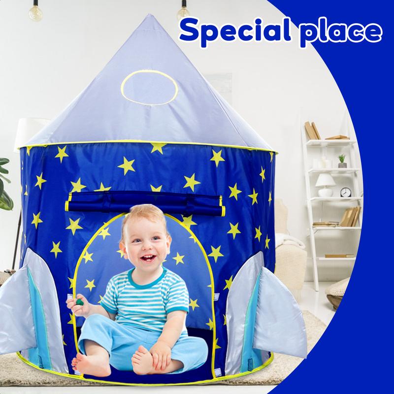 3pc Space-Themed Kids Play Tent Set with Ball Pit & Crawl Tunnel – Perfect Indoor & Outdoor Playhouse for Boys and Girls (Balls Not Included)