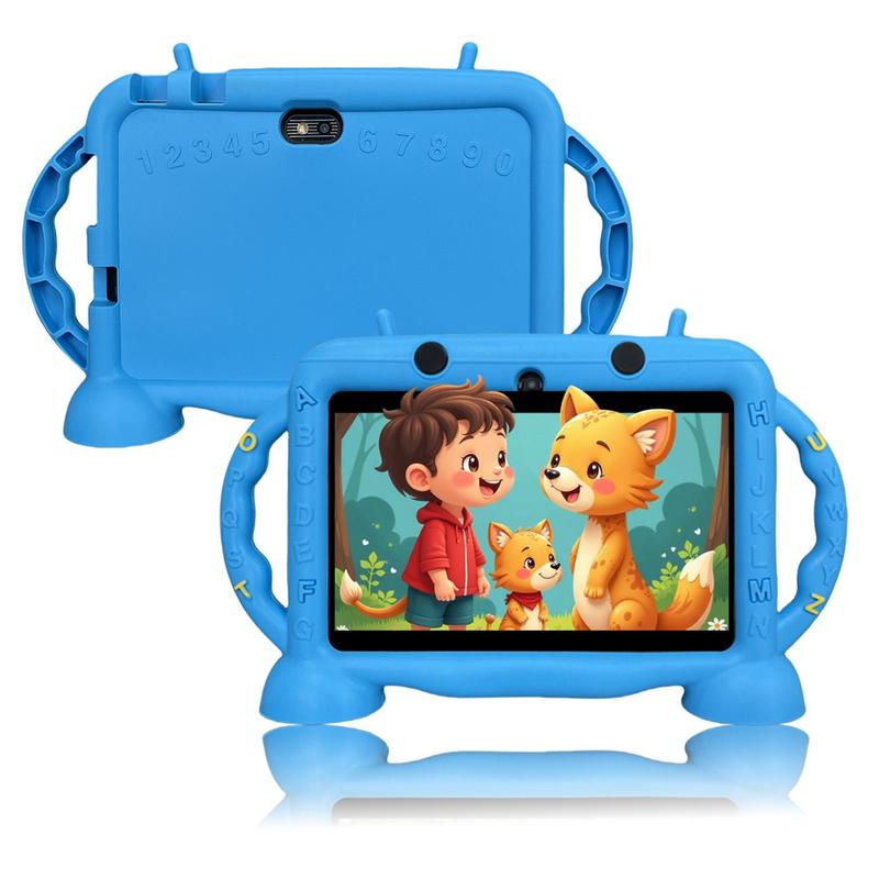 7 Inch Android 12.0 Tablet, Learning & Game Tablet with Parental Controls Mode, Educational Tablet with Shockproof Case for Boys & Girls