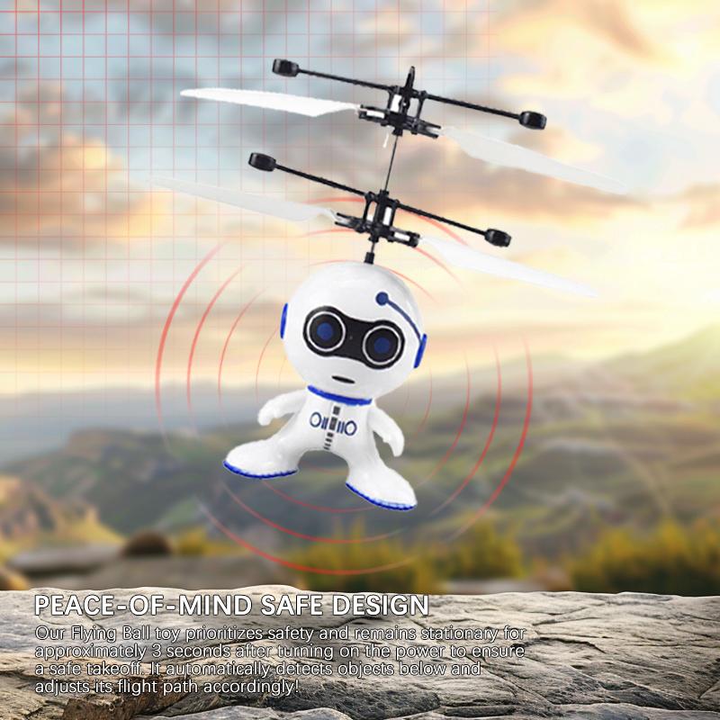 Flying Robot Toy for Age 3 4 5 6 7 Year  Boys White Flying Robot Mini Drone Rechargeable - Experience Thrilling Flight with Our Futuristic Flying Robot Toy