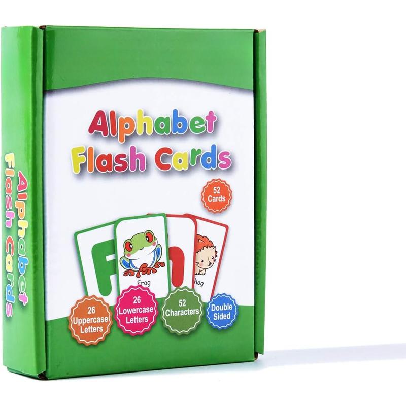 Alphabet Flashcards for Kids: Kids ABC Letters and Words, 52 Double-Sided Uppercase and Lowercase Letter Cards - Learning Toys for Boys and Girls