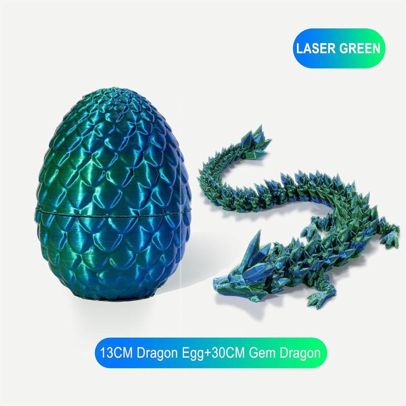 Dragon Egg 12-inch dragon toy 3D printed dragon toy, 3D printed dragon egg with hinged dragon, toy for boys and girls, Easter gift